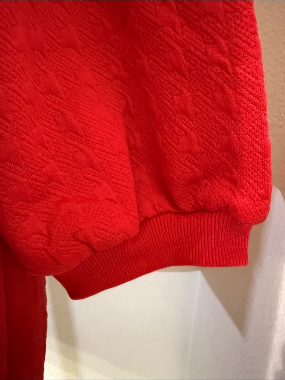 Timing Embossed Textured Sweater Oversized Drop Shoulder 3/4 Sleeve - Picture 4 of 6